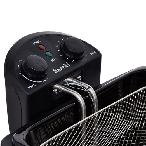 مقلاة عميقة سعة 4 لتر بقدرة 2000 وات أسود/ فضي