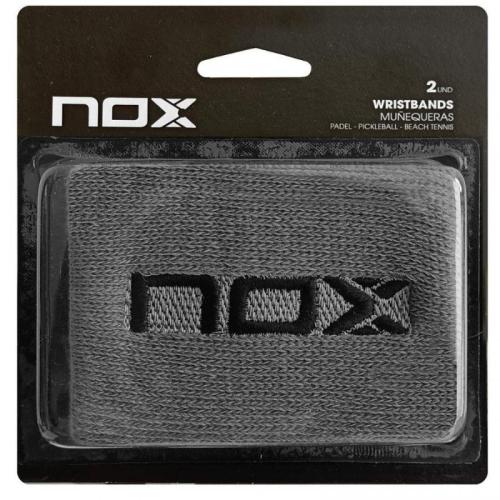 NOX Grey Wristbands with Black Logo (2 Pack)