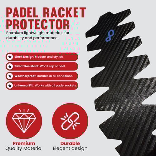 Zero Padel Racket Protector, Black Carbon Fiber -...