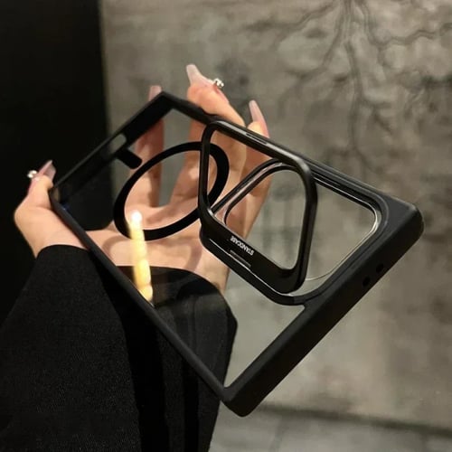 كفر سامسونج شفاف مغناطيسي بحامل مدمج – حماية فاخرة...
