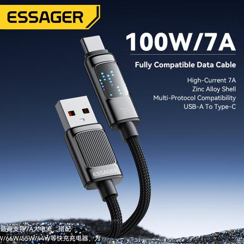 كابل USB-A إلى Type-C بقدرة 100 واط / 7A – شحن سري...