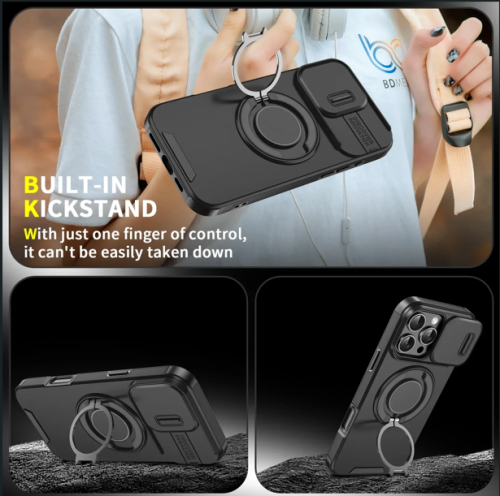 كفر آيفون مغناطيسي فاخر بحماية مزدوجة – غطاء كامير...