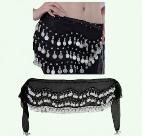 حزام رقص شرقي فضي 3 أدوار– تصميم أنيق وجذاب