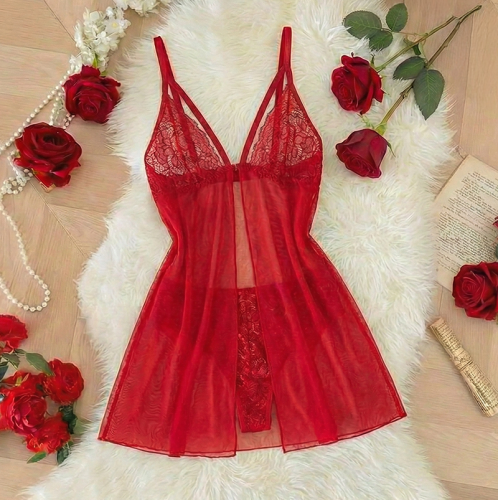 لانجري دانتيل نسائي خامة ناعمة بتصميم أنثوي مفتوح...