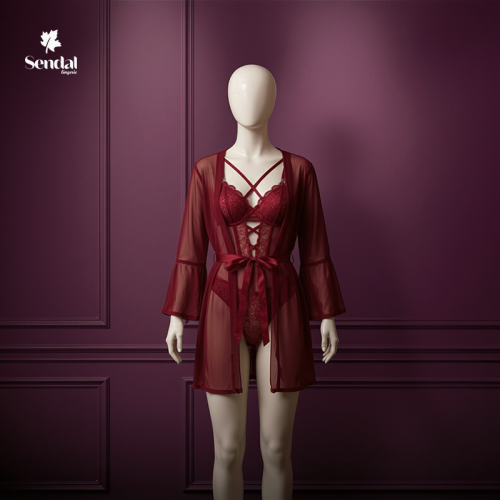 لانجري دانتيل نسائي خامة ناعمة بتصميم أنثوي مفتوح...