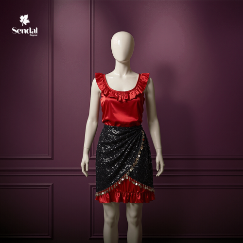 جلابية رقص شرقي مميزة مع الاكسسوارات