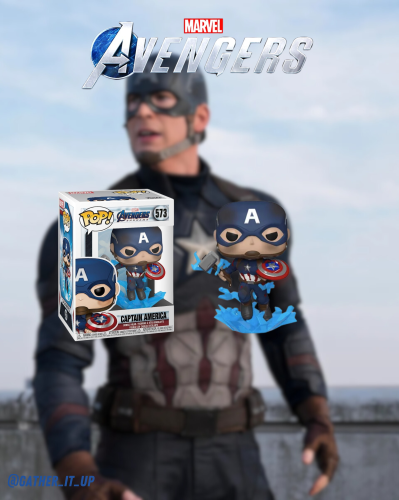 Captain America with broken shield