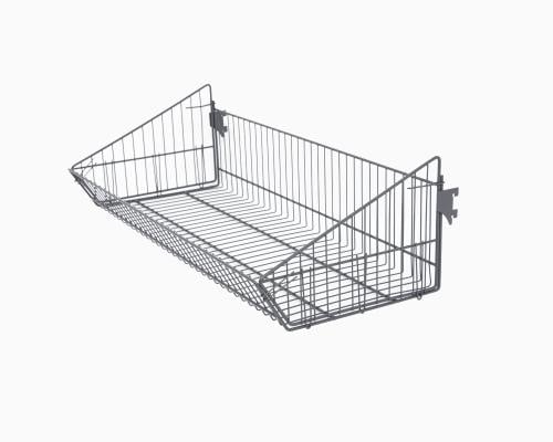 سلال رصاصي على رفوف السوبر ماركت