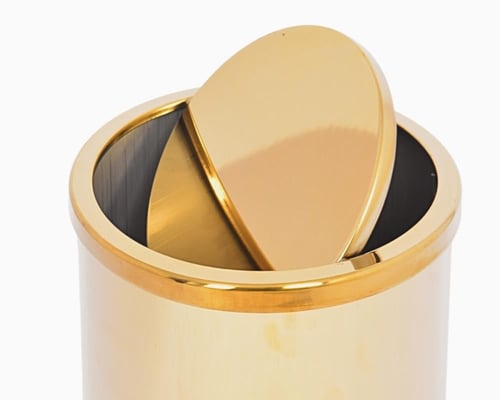 سلة مهملات استيل مطفي غطاء مروحة 70 لتر