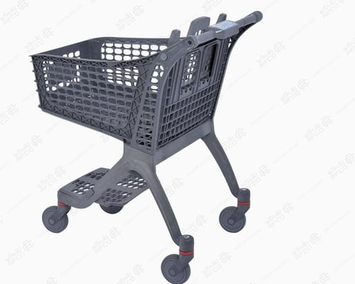 عربة تسوق بلاستيك رصاصي