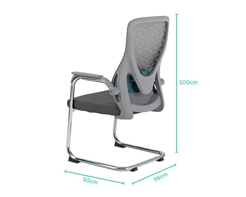 كرسي مكتبي ثابت شبك رصاصي