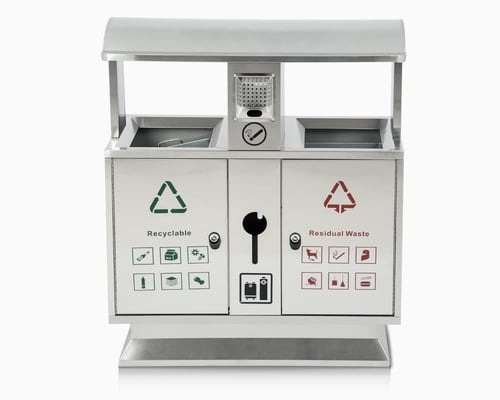 سلة فرز نفايات استيل خارجية