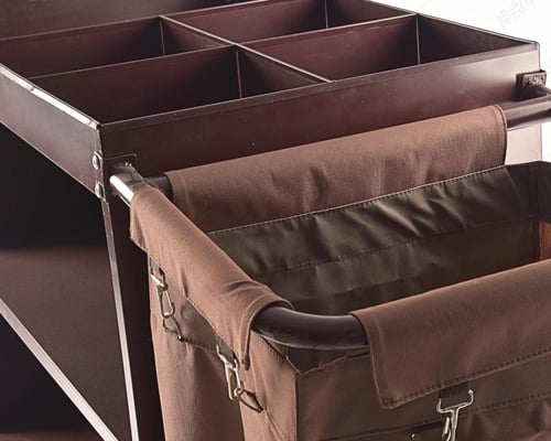 عربة تنظيف حديد 2 كيس نفايات