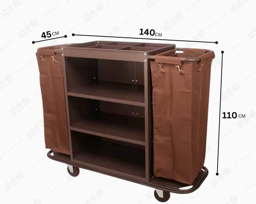 عربة تنظيف حديد 2 كيس نفايات