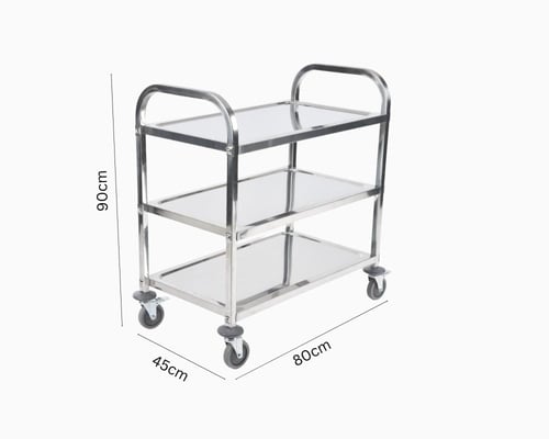 عربة ترولي خدمة ستانلس ستيل مطفي