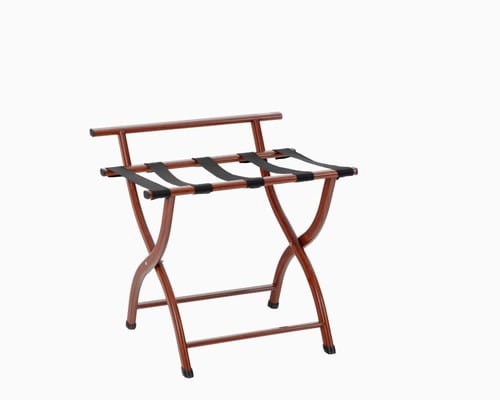 حامل حقائب فندقي معدني لون خشبي