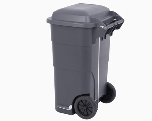 سلة نفايات رصاصي