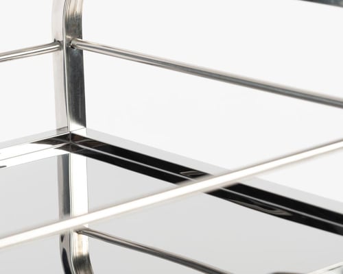 عربة تقديم وضيافة ستانلس ستيل فضي