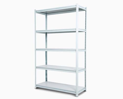 رف تخزين حديد أبيض بـ 5 ارفف خشبية – حمولة 200 كجم...