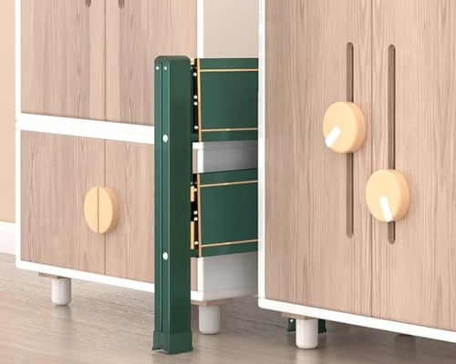 سلم المنيوم منزلي قابل للطي اخضر