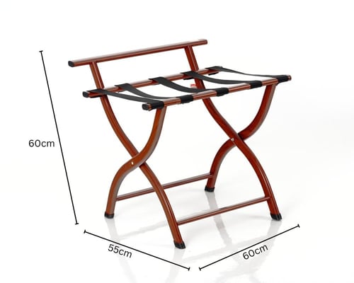 حامل حقائب فندقي معدني لون خشبي