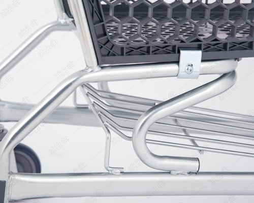 عربة تسوق بلاستيك رصاصي قاعدة حديد