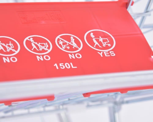 عربة تسوق يد عريض