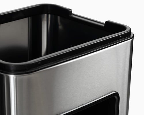 سلة فرز نفايات 3 حاويات مع طفايات سجائر استيل