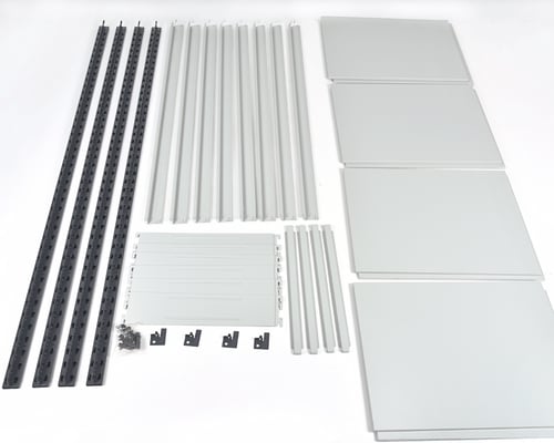 رفوف عرض وتخزين حديثة رمادي مع بيج فاتح حمولة 300...