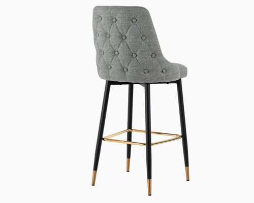 كرسي بار قماش رمادي فاتح