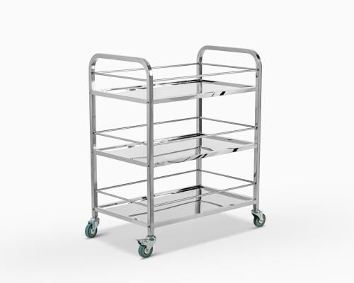 عربة تقديم وضيافة ستانلس ستيل فضي