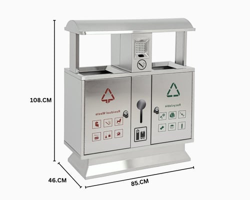سلة فرز نفايات استيل خارجية