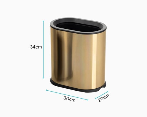 سلة مهملات طبقتين شكل بيضاوي استيل