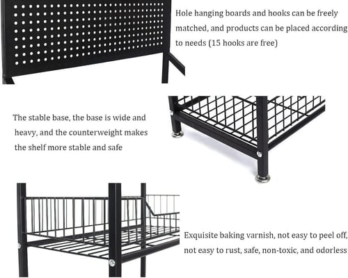 استاند 4 رف شبك مستطيل مع واجهة مخرمة