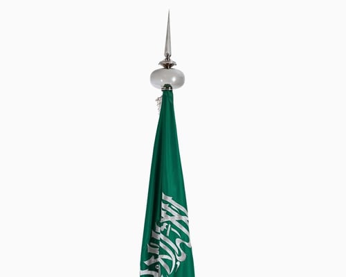 سارية بعلم المملكة فضي قابلة للتعديل حتى 2.5 متر