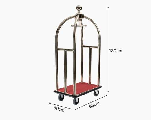 عربة نقل عفش فنادق فضي صغير