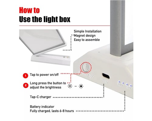 استاند لافتة اتجاهين A4 مضيئ