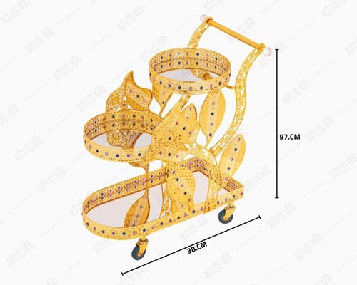 عربية تقديم عرائس شكل فراشة ذهبي