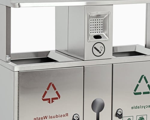 سلة فرز نفايات استيل خارجية