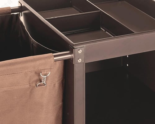 عربة تنظيف حديد 2 كيس نفايات