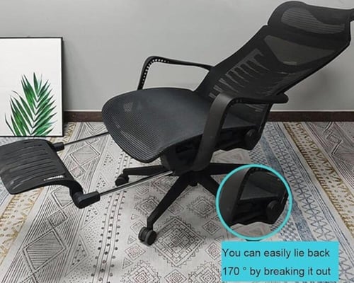 كرسي مكتبي شبكي بمسند للقدمين