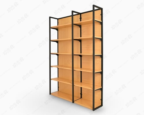 رفوف خشب زاوية مع الأعمدة