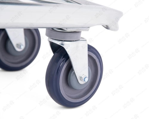 عربة تسوق بلاستيك رصاصي قاعدة حديد