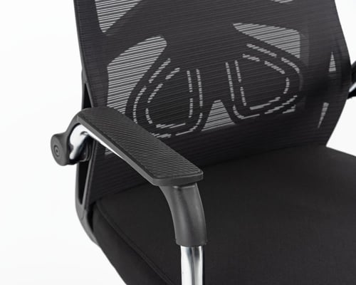 كرسي انتظار مكتبي ثابت شبك اسود