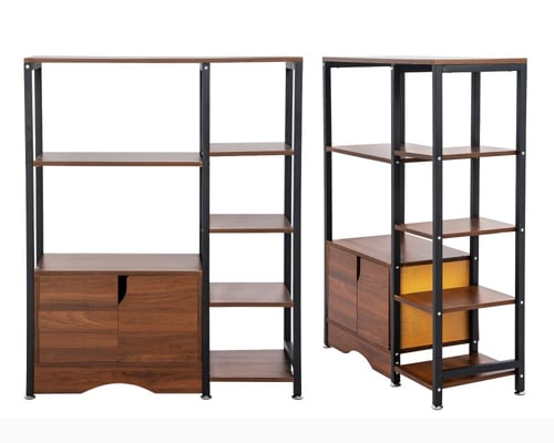 رف ديكور خشب بخزنة