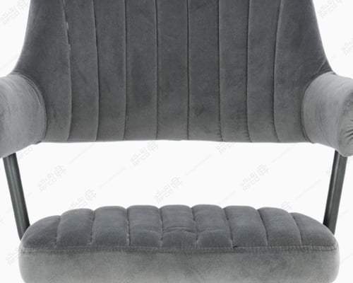 كرسي كاشير ابو يد رمادي مخمل