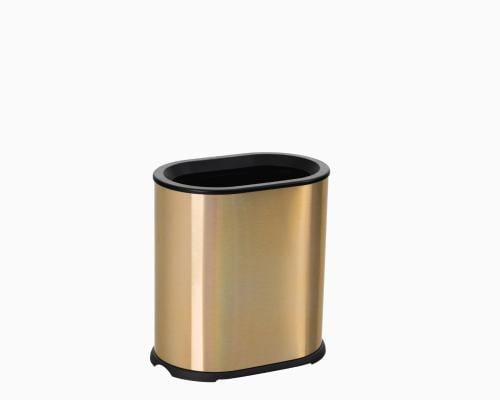 سلة مهملات طبقتين شكل بيضاوي استيل