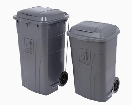 سلة نفايات رصاصي