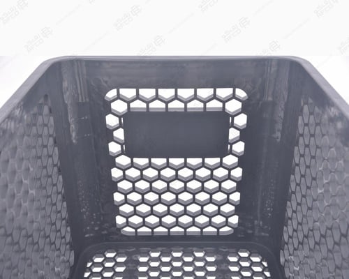 عربة تسوق بلاستيك رصاصي قاعدة حديد