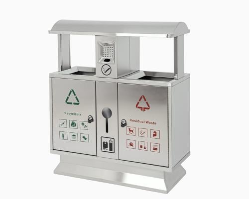 سلة فرز نفايات استيل خارجية